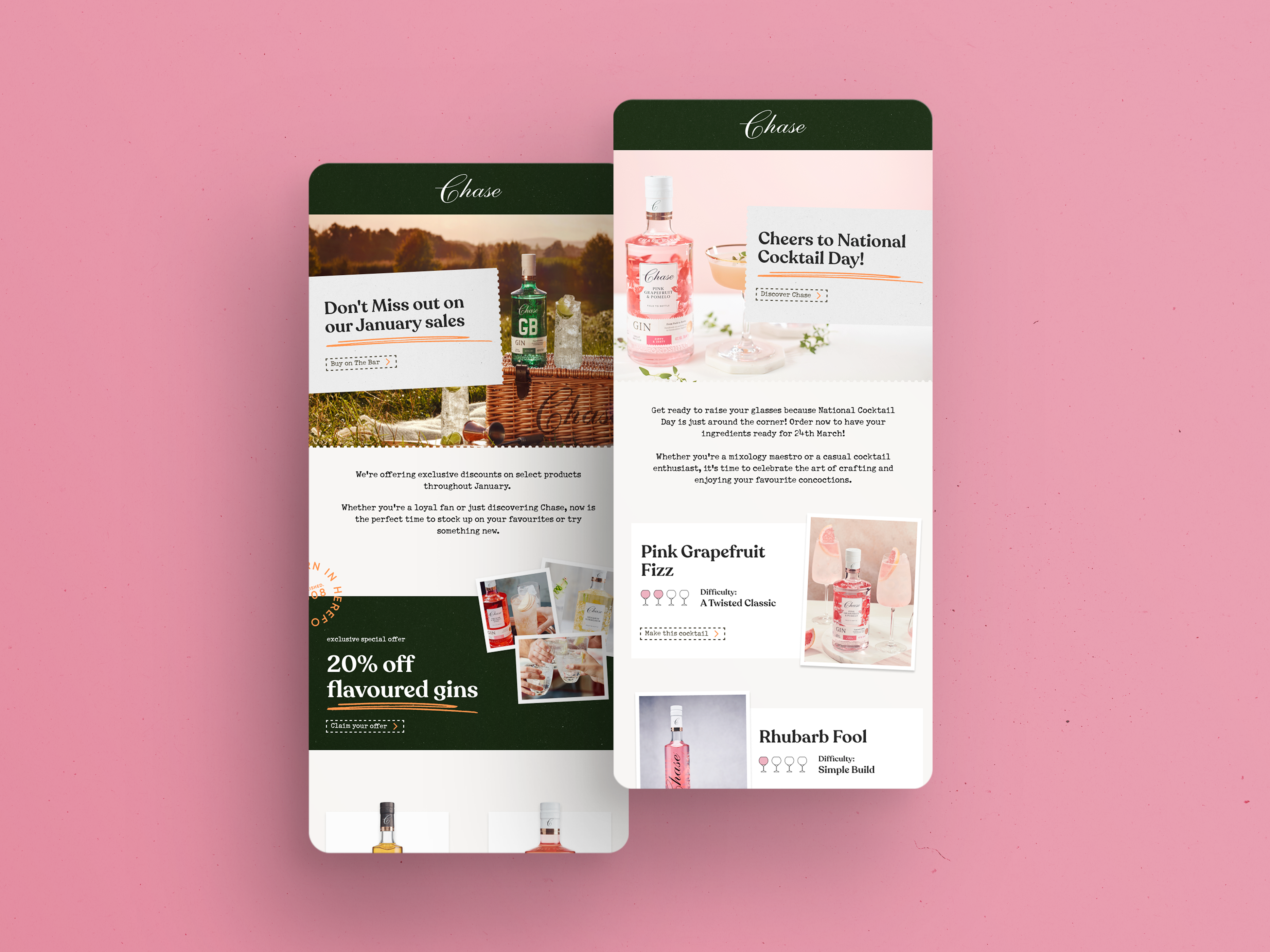 Mobile screens mockup chase